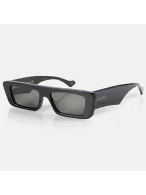 Gucci Black Rectangular Acetate Sunglasses